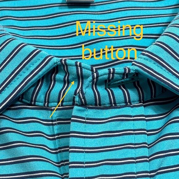 Peter Millar Summer Comfort Golf Polo Shirt Mens Size XL Blue Striped - Picture 2 of 10